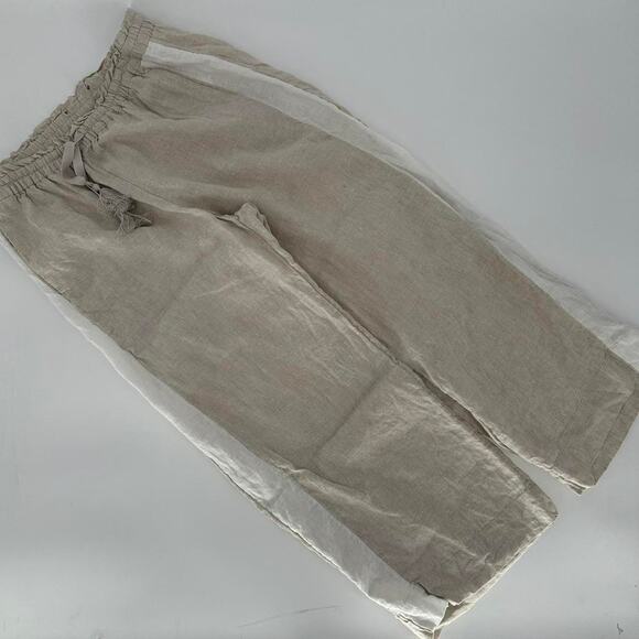 Woman’s Wide Leg Summer Linen Pants. Size 28 x 24 flowy light springtime - Picture 1 of 5